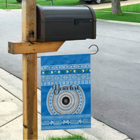 Personalised Fiji Marau Na Kerisimasi Garden Flag Merry Christmas Tapa Pattern Blue Style - Wonder Print Shop