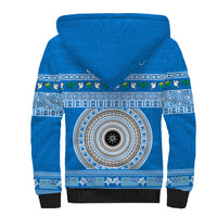 Personalised Fiji Marau Na Kerisimasi Sherpa Hoodie Merry Christmas Tapa Pattern Blue Style - Wonder Print Shop