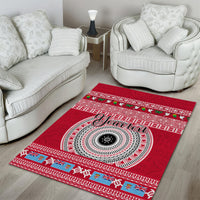 Personalised Fiji Marau Na Kerisimasi Area Rug Merry Christmas Tapa Pattern Red Style LT9 - Wonder Print Shop