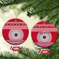 Personalised Fiji Marau Na Kerisimasi Ceramic Ornament Merry Christmas Tapa Pattern Red Style LT9 - Wonder Print Shop