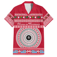 Personalised Fiji Marau Na Kerisimasi Family Matching Off Shoulder Short Dress and Hawaiian Shirt Merry Christmas Tapa Pattern Red Style LT9 - Wonder Print Shop