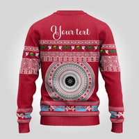 Personalised Fiji Marau Na Kerisimasi Ugly Christmas Sweater Merry Christmas Tapa Pattern Red Style - Wonder Print Shop