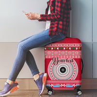 Personalised Fiji Marau Na Kerisimasi Luggage Cover Merry Christmas Tapa Pattern Red Style - Wonder Print Shop