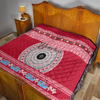 Personalised Fiji Marau Na Kerisimasi Quilt Merry Christmas Tapa Pattern Red Style - Wonder Print Shop