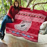 Personalised Fiji Marau Na Kerisimasi Quilt Merry Christmas Tapa Pattern Red Style - Wonder Print Shop