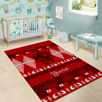 Personalised Tonga Kilisimasi Fiefia Area Rug Merry Christmas with Turtle Ngatu Pattern LT9 - Wonder Print Shop