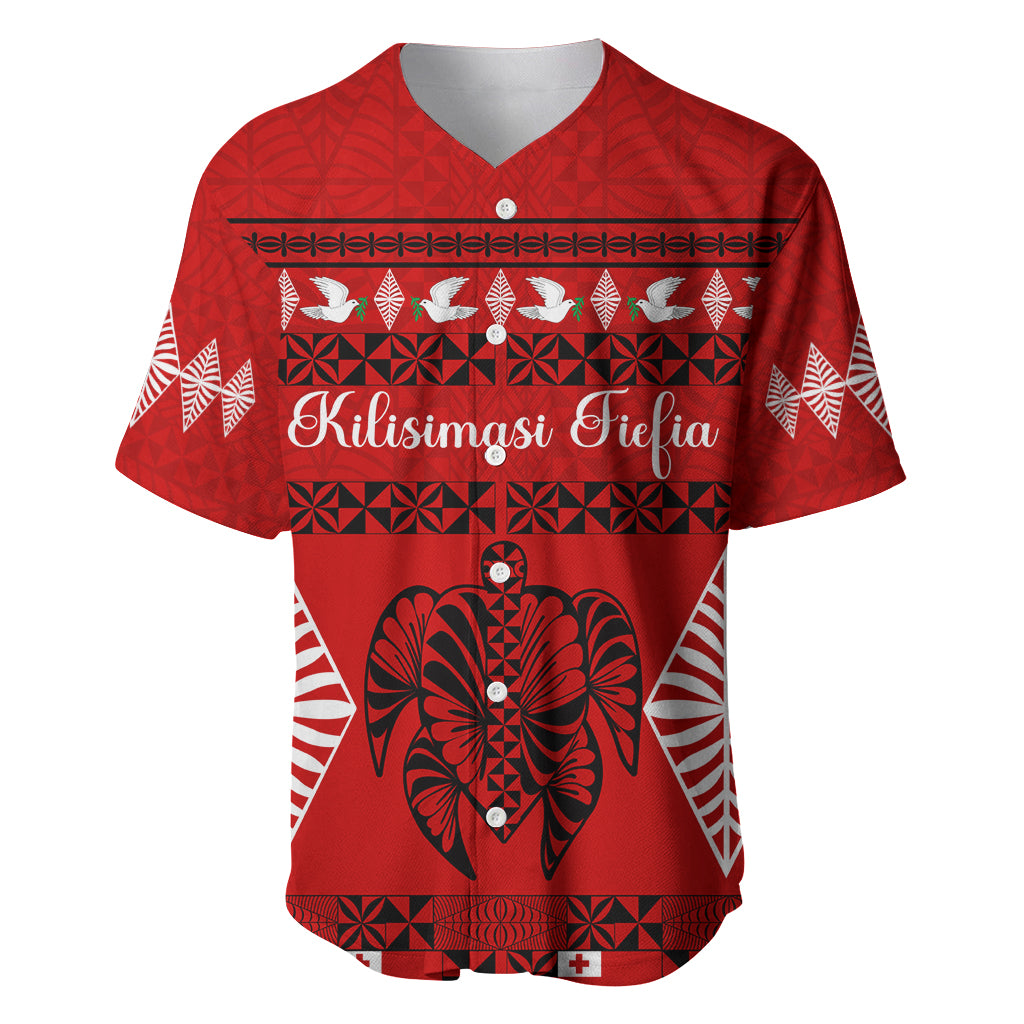 Personalised Tonga Kilisimasi Fiefia Baseball Jersey Merry Christmas with Turtle Ngatu Pattern LT9 - Wonder Print Shop