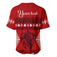 Personalised Tonga Kilisimasi Fiefia Baseball Jersey Merry Christmas with Turtle Ngatu Pattern LT9 - Wonder Print Shop