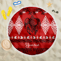 Personalised Tonga Kilisimasi Fiefia Beach Blanket Merry Christmas with Turtle Ngatu Pattern LT9 - Wonder Print Shop