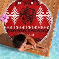 Personalised Tonga Kilisimasi Fiefia Beach Blanket Merry Christmas with Turtle Ngatu Pattern LT9 - Wonder Print Shop