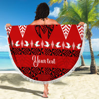 Personalised Tonga Kilisimasi Fiefia Beach Blanket Merry Christmas with Turtle Ngatu Pattern LT9 - Wonder Print Shop