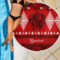 Personalised Tonga Kilisimasi Fiefia Beach Blanket Merry Christmas with Turtle Ngatu Pattern LT9 - Wonder Print Shop