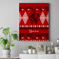 Personalised Tonga Kilisimasi Fiefia Canvas Wall Art Merry Christmas with Turtle Ngatu Pattern LT9 - Wonder Print Shop