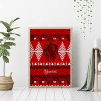 Personalised Tonga Kilisimasi Fiefia Canvas Wall Art Merry Christmas with Turtle Ngatu Pattern LT9 - Wonder Print Shop