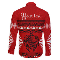 Personalised Tonga Kilisimasi Fiefia Family Matching Long Sleeve Bodycon Dress and Hawaiian Shirt Merry Christmas with Turtle Ngatu Pattern LT9 - Wonder Print Shop
