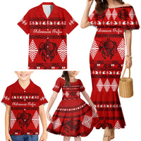 Personalised Tonga Kilisimasi Fiefia Family Matching Mermaid Dress and Hawaiian Shirt Merry Christmas with Turtle Ngatu Pattern LT9 - Wonder Print Shop