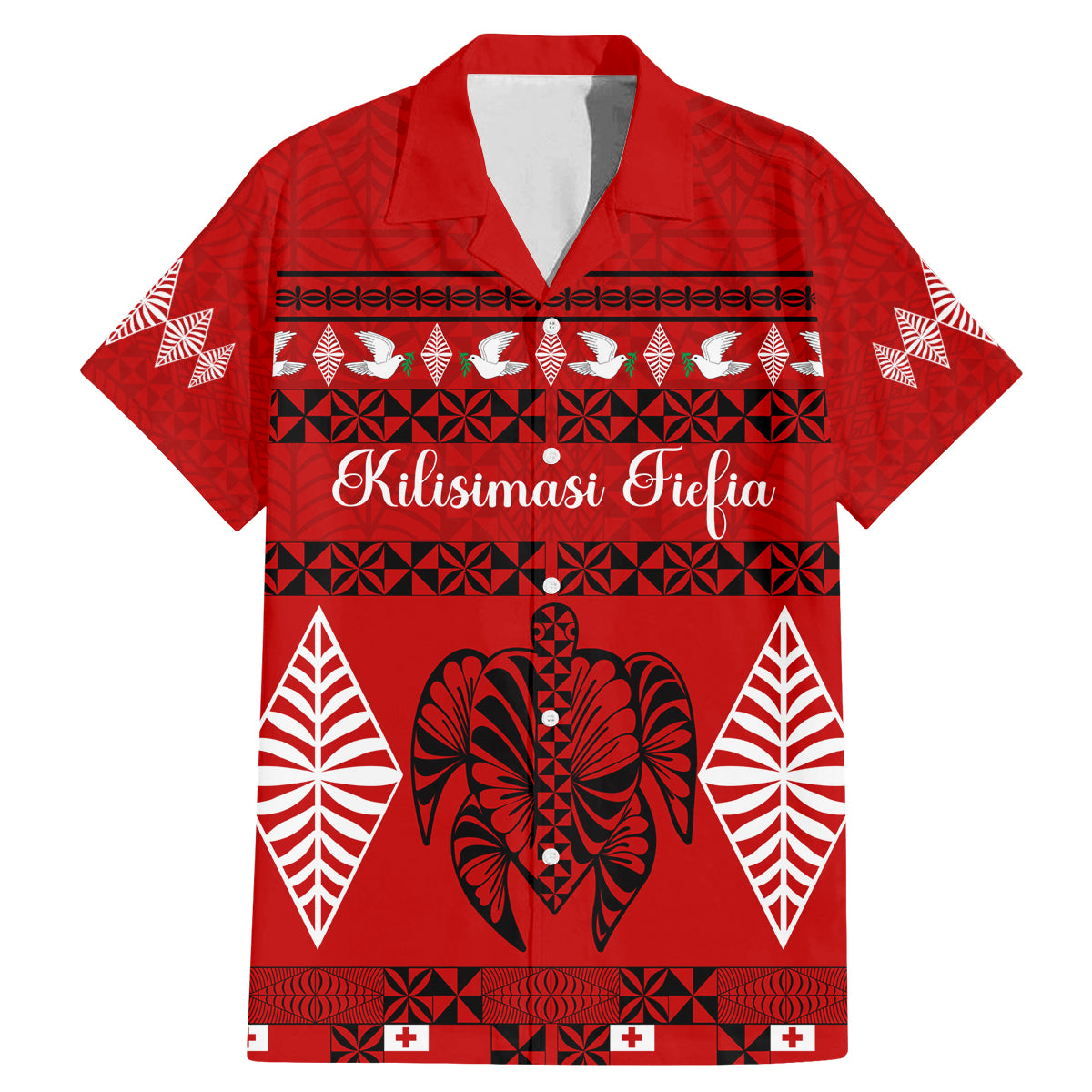 Personalised Tonga Kilisimasi Fiefia Family Matching Mermaid Dress and Hawaiian Shirt Merry Christmas with Turtle Ngatu Pattern LT9 - Wonder Print Shop