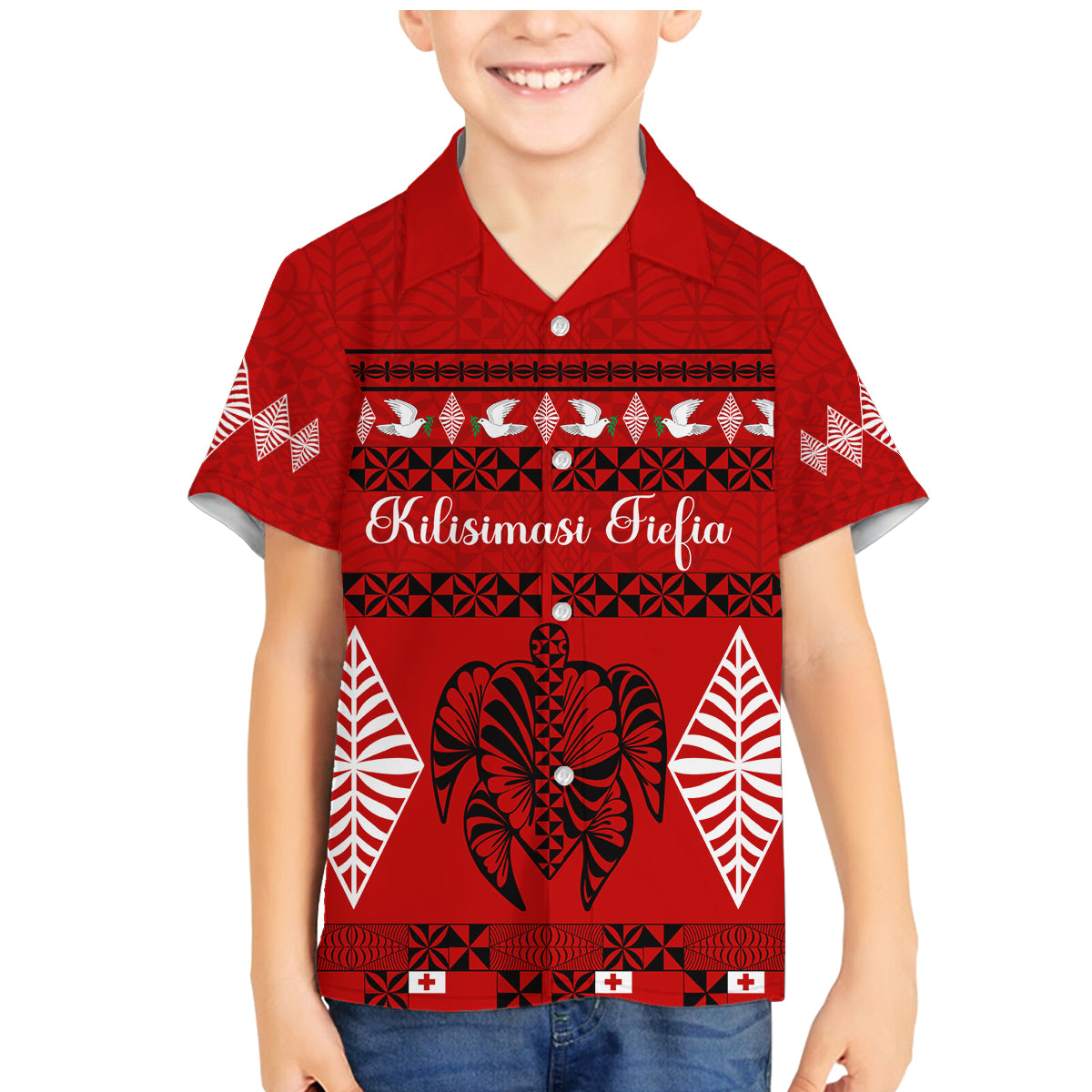Personalised Tonga Kilisimasi Fiefia Family Matching Mermaid Dress and Hawaiian Shirt Merry Christmas with Turtle Ngatu Pattern LT9 - Wonder Print Shop