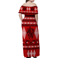 Personalised Tonga Kilisimasi Fiefia Family Matching Off Shoulder Maxi Dress and Hawaiian Shirt Merry Christmas with Turtle Ngatu Pattern LT9 - Wonder Print Shop