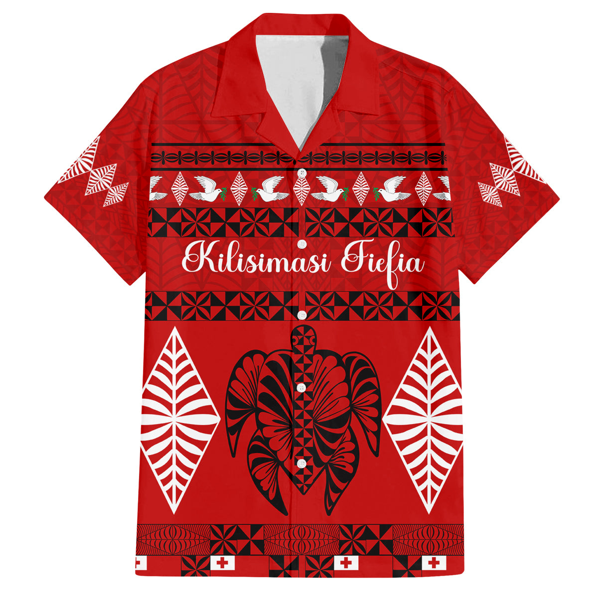 Personalised Tonga Kilisimasi Fiefia Family Matching Off Shoulder Short Dress and Hawaiian Shirt Merry Christmas with Turtle Ngatu Pattern LT9 - Wonder Print Shop