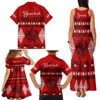 Personalised Tonga Kilisimasi Fiefia Family Matching Tank Maxi Dress and Hawaiian Shirt Merry Christmas with Turtle Ngatu Pattern - Wonder Print Shop