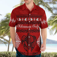 Personalised Tonga Kilisimasi Fiefia Hawaiian Shirt Merry Christmas with Turtle Ngatu Pattern - Wonder Print Shop
