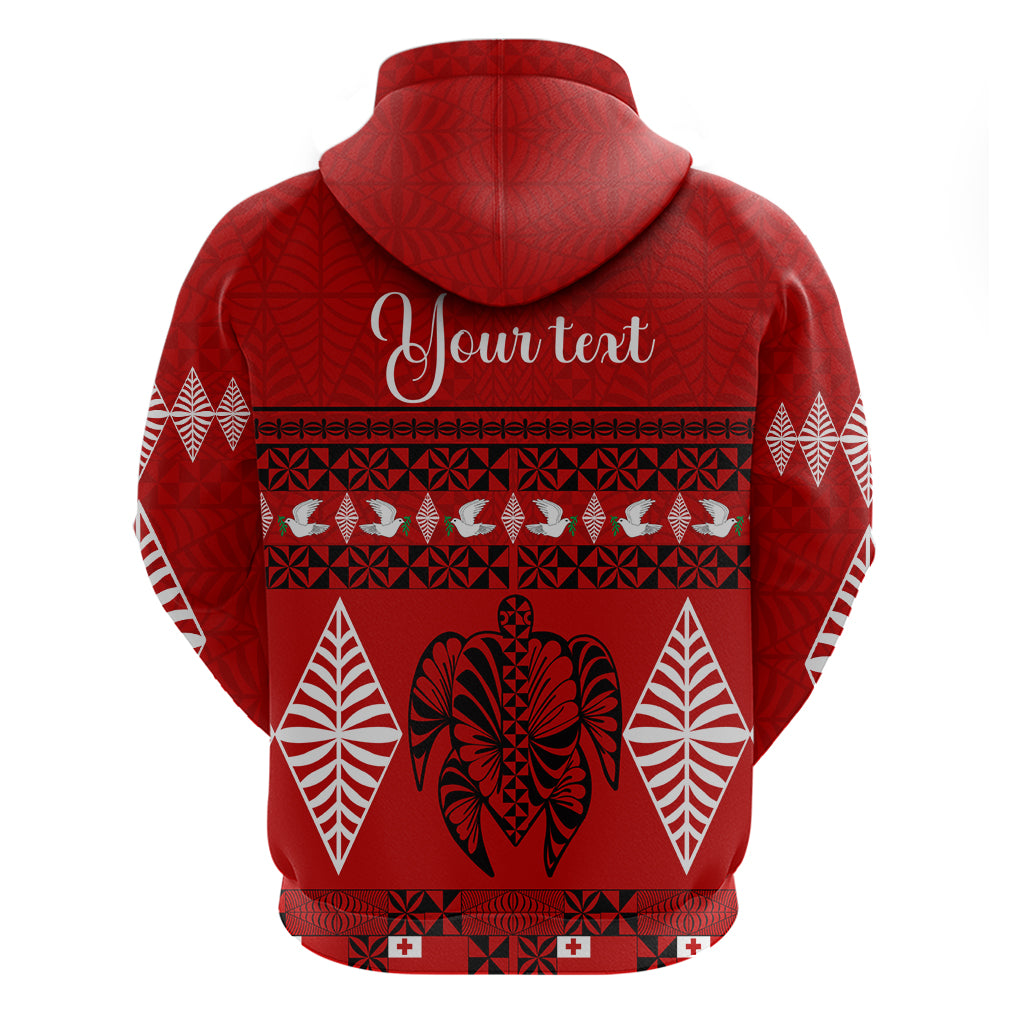 Personalised Tonga Kilisimasi Fiefia Hoodie Merry Christmas with Turtle Ngatu Pattern - Wonder Print Shop
