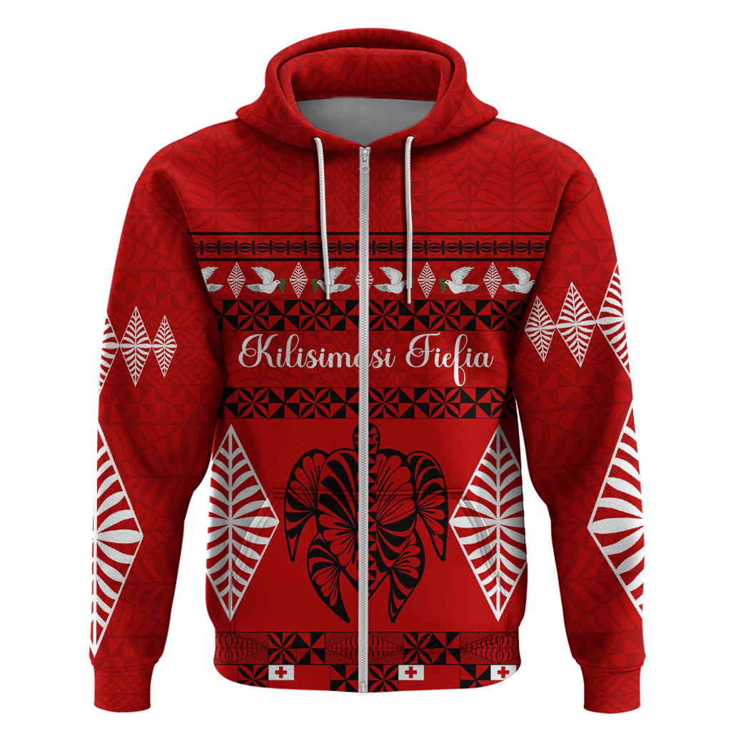 Personalised Tonga Kilisimasi Fiefia Hoodie Merry Christmas with Turtle Ngatu Pattern - Wonder Print Shop