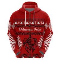 Personalised Tonga Kilisimasi Fiefia Hoodie Merry Christmas with Turtle Ngatu Pattern - Wonder Print Shop