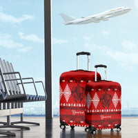 Personalised Tonga Kilisimasi Fiefia Luggage Cover Merry Christmas with Turtle Ngatu Pattern - Wonder Print Shop