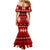 Personalised Tonga Kilisimasi Fiefia Mermaid Dress Merry Christmas with Turtle Ngatu Pattern - Wonder Print Shop
