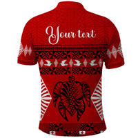 Personalised Tonga Kilisimasi Fiefia Polo Shirt Merry Christmas with Turtle Ngatu Pattern - Wonder Print Shop