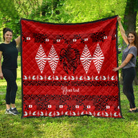 Personalised Tonga Kilisimasi Fiefia Quilt Merry Christmas with Turtle Ngatu Pattern - Wonder Print Shop
