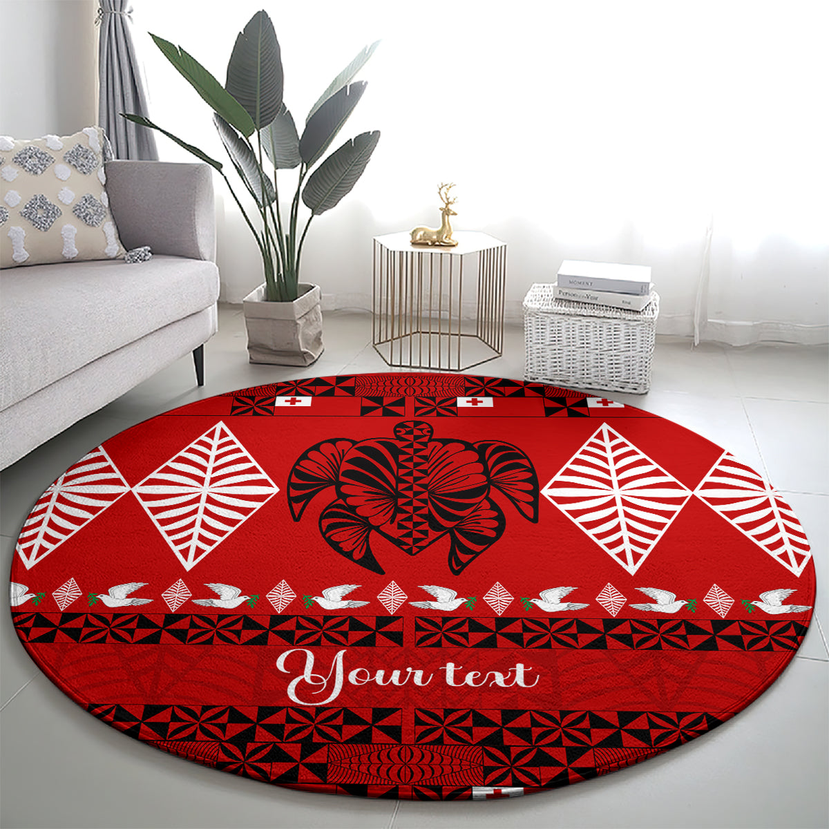 personalised-tonga-kilisimasi-fiefia-round-carpet-merry-christmas-with-turtle-ngatu-pattern
