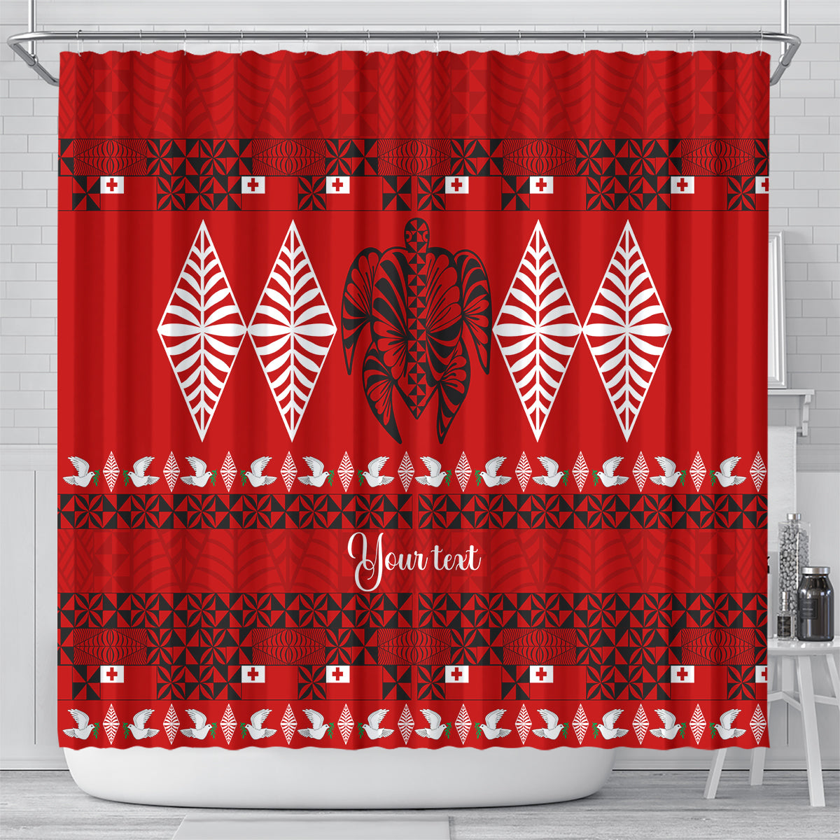 personalised-tonga-kilisimasi-fiefia-shower-curtain-merry-christmas-with-turtle-ngatu-pattern