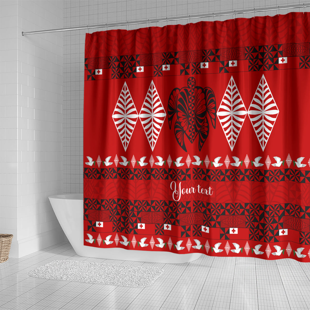 personalised-tonga-kilisimasi-fiefia-shower-curtain-merry-christmas-with-turtle-ngatu-pattern