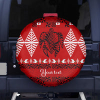 Personalised Tonga Kilisimasi Fiefia Spare Tire Cover Merry Christmas with Turtle Ngatu Pattern - Wonder Print Shop