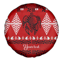 Personalised Tonga Kilisimasi Fiefia Spare Tire Cover Merry Christmas with Turtle Ngatu Pattern - Wonder Print Shop
