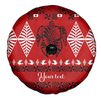 Personalised Tonga Kilisimasi Fiefia Spare Tire Cover Merry Christmas with Turtle Ngatu Pattern - Wonder Print Shop