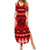 Personalised Tonga Kilisimasi Fiefia Summer Maxi Dress Merry Christmas with Turtle Ngatu Pattern - Wonder Print Shop