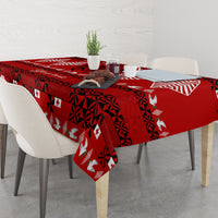 Personalised Tonga Kilisimasi Fiefia Tablecloth Merry Christmas with Turtle Ngatu Pattern - Wonder Print Shop
