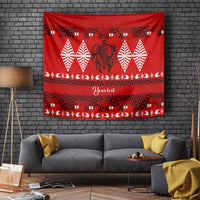 Personalised Tonga Kilisimasi Fiefia Tapestry Merry Christmas with Turtle Ngatu Pattern - Wonder Print Shop