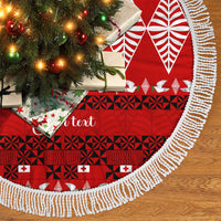 Personalised Tonga Kilisimasi Fiefia Tree Skirt Merry Christmas with Turtle Ngatu Pattern - Wonder Print Shop