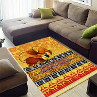 PNG Hamamas Krismas Area Rug Papua New Guinea Bird Of Paradise Merry Christmas Gold Style LT9 - Wonder Print Shop