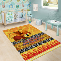 PNG Hamamas Krismas Area Rug Papua New Guinea Bird Of Paradise Merry Christmas Gold Style LT9 - Wonder Print Shop