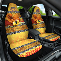 PNG Hamamas Krismas Car Seat Cover Papua New Guinea Bird Of Paradise Merry Christmas Gold Style LT9 - Wonder Print Shop