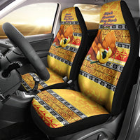PNG Hamamas Krismas Car Seat Cover Papua New Guinea Bird Of Paradise Merry Christmas Gold Style LT9 - Wonder Print Shop