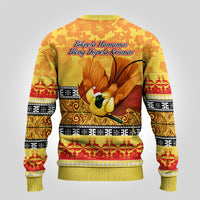 PNG Hamamas Krismas Ugly Christmas Sweater Papua New Guinea Bird Of Paradise Merry Christmas Gold Style - Wonder Print Shop