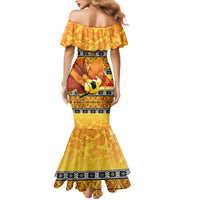 PNG Hamamas Krismas Mermaid Dress Papua New Guinea Bird Of Paradise Merry Christmas Gold Style - Wonder Print Shop