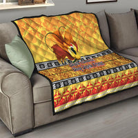 PNG Hamamas Krismas Quilt Papua New Guinea Bird Of Paradise Merry Christmas Gold Style - Wonder Print Shop